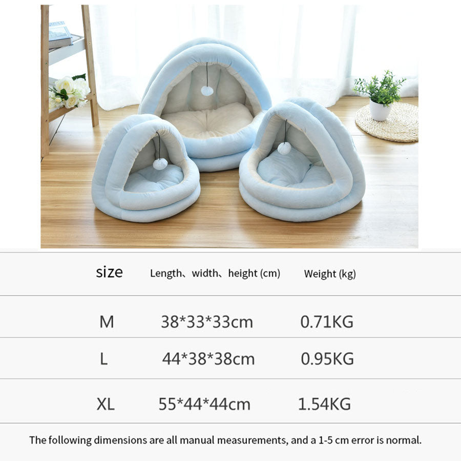 Soft Pet Cat Bed House with Hairball Removable Puppy Cushion Winter Warm Cat Nest Comfortable Pets Sleeping Kennel for Dogs Cats-2
