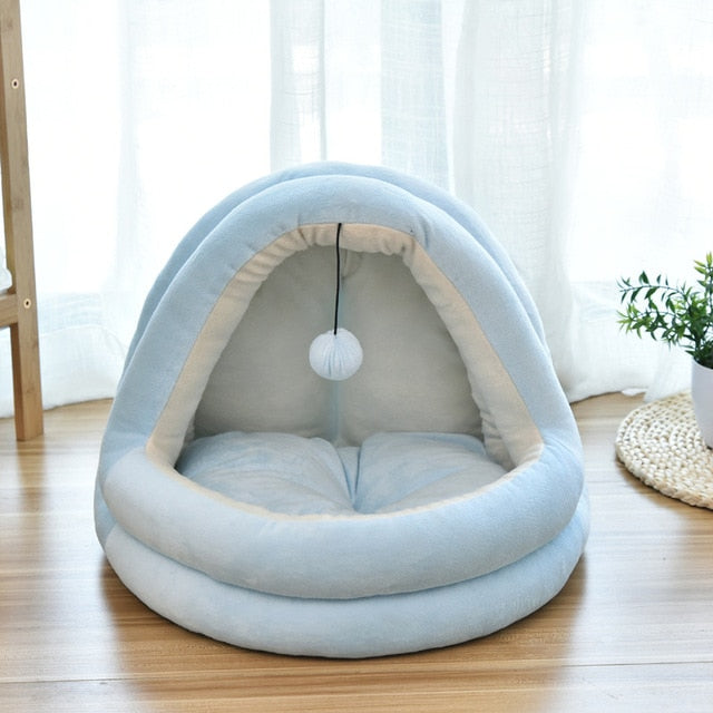 Soft Pet Cat Bed House with Hairball Removable Puppy Cushion Winter Warm Cat Nest Comfortable Pets Sleeping Kennel for Dogs Cats-3