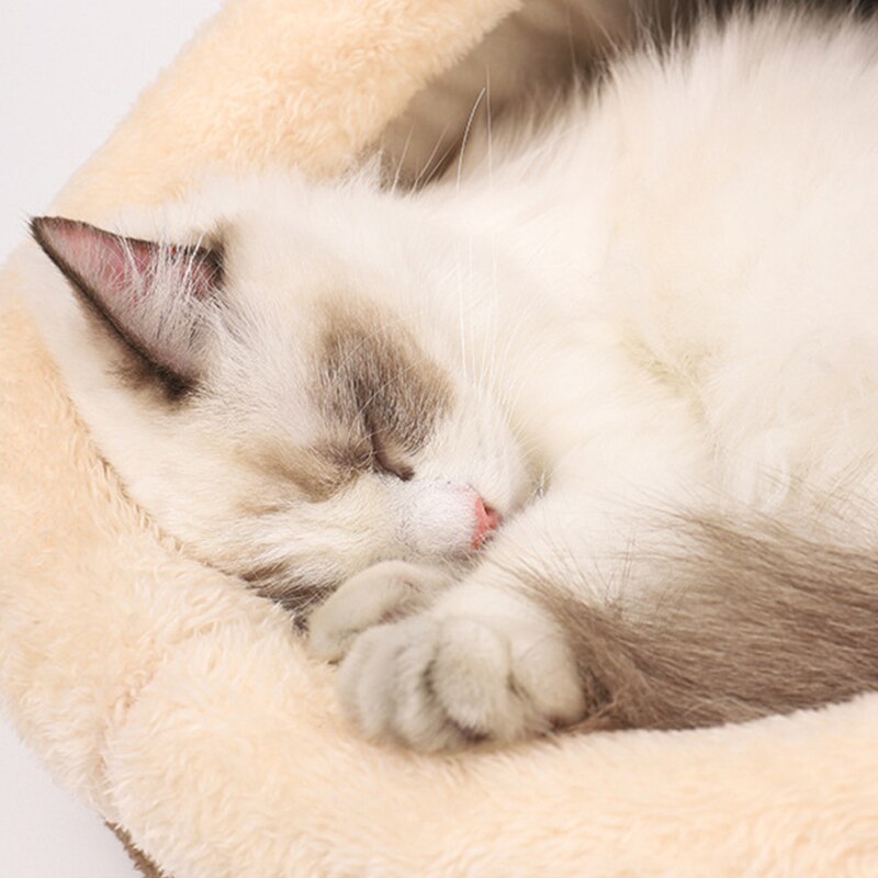 Pet Bed Dog House Winter Warm Sleeping Cage Soft Cozy Puppy Kennel for Dogs Cats Semi-Enclosed Monkey-shaped Cushion Pets Nest-2