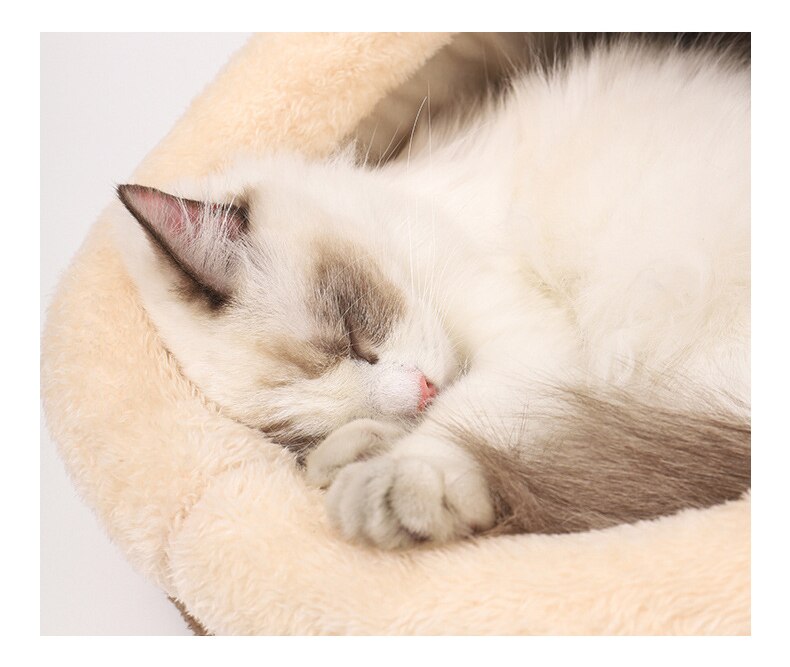 Pet Bed Dog House Winter Warm Sleeping Cage Soft Cozy Puppy Kennel for Dogs Cats Semi-Enclosed Monkey-shaped Cushion Pets Nest-4
